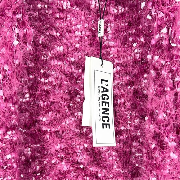 NWT L'Agence Azure Fringe Double Breasted Open Cardigan Blazer - Picture 7 of 8